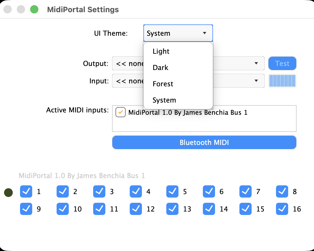 MIDI Portal advanced custom color themes
